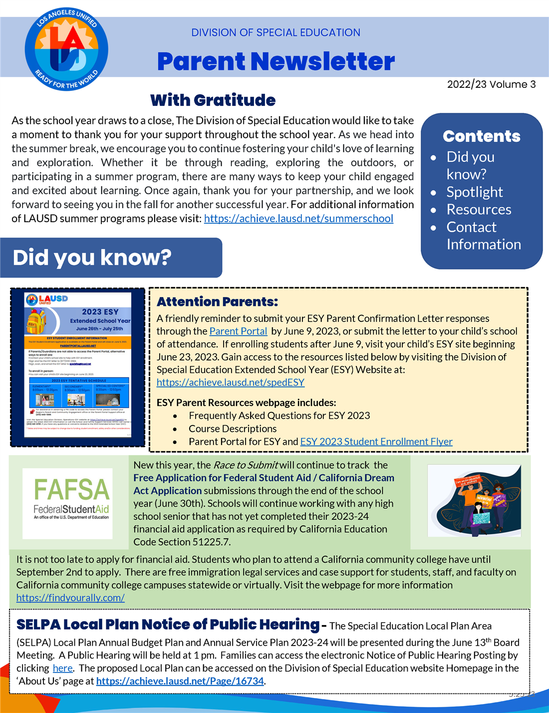 Parent Newsletter Cover_English